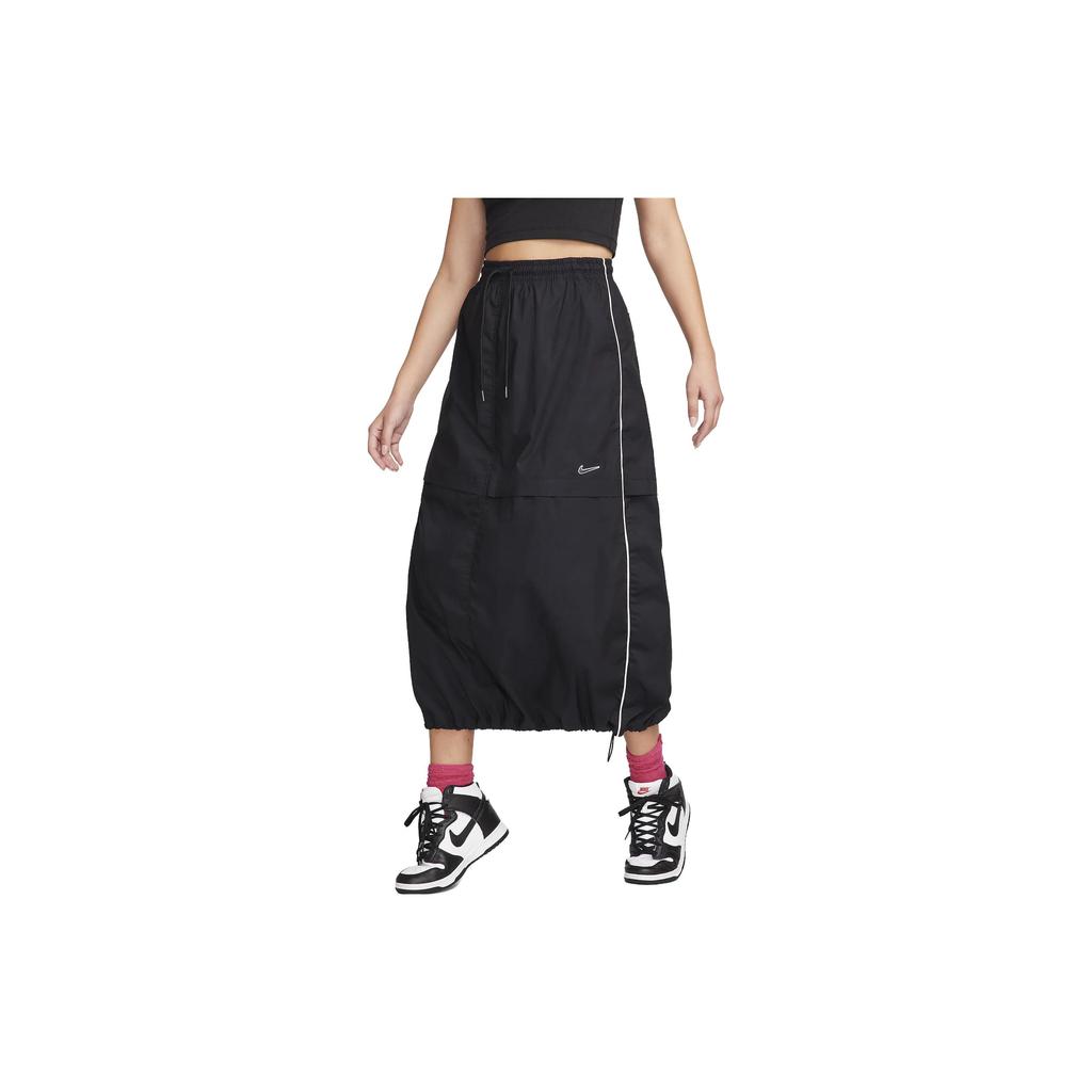 Nike Sportswear Logo Elastic Hem Casual Long Skirt Women skirts Black FV4970-010