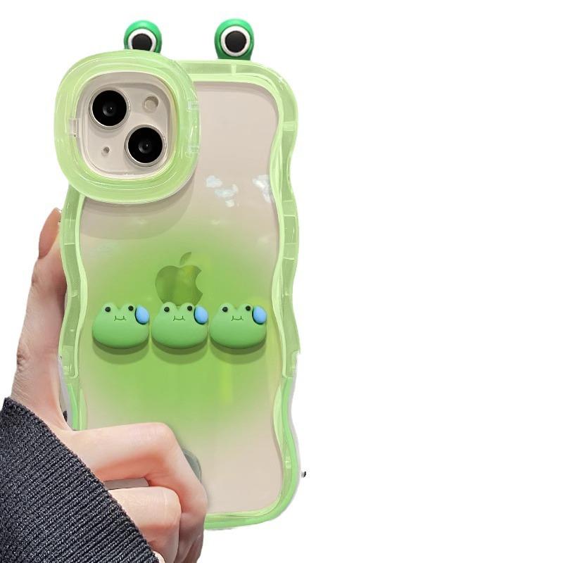 Woman Frog Doll Pendant Suitable for Apple 15 Mobile Phone Case IPhone 14plua Cute Anti-fall 13 Double Bracket