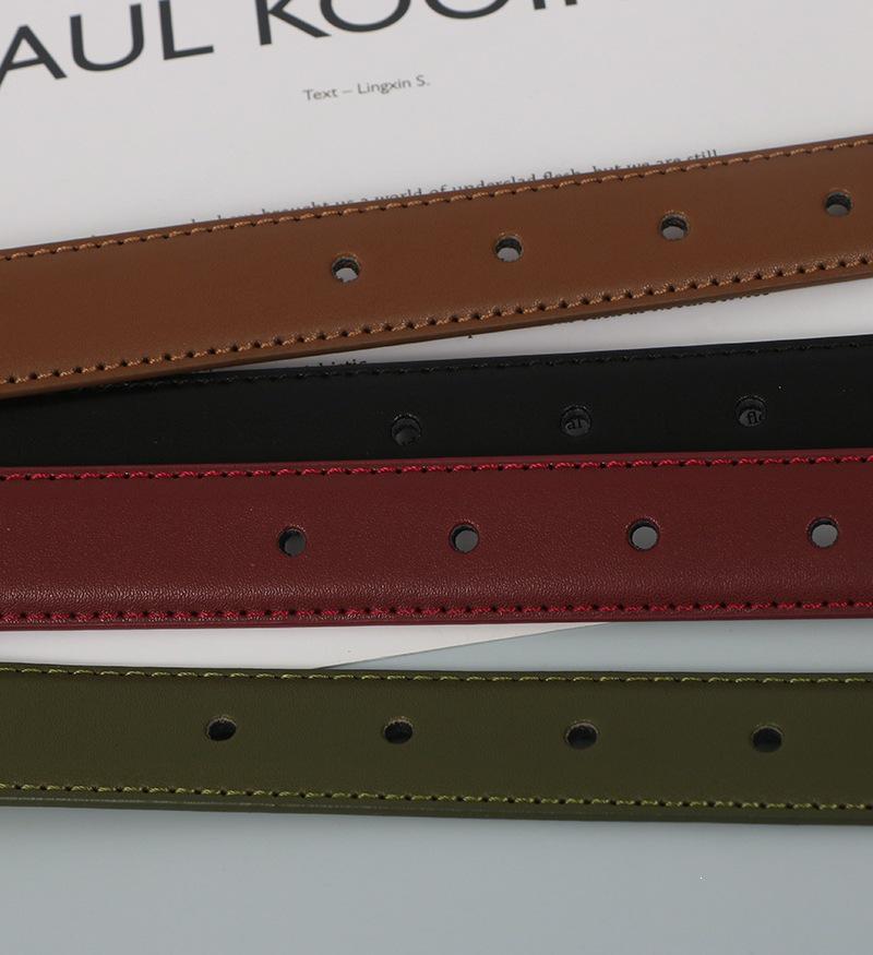 Genuine Leather Cowhide Belt with Retro CD Buckle for Women