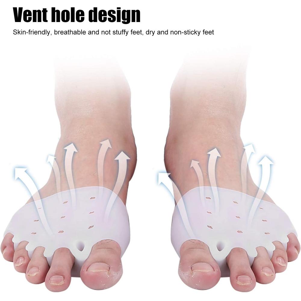 2 pezzi Cuscinetti Metatarsali in Silicone Separatore Dita Correttore Alluce Valgo Ortesi per Borsite Dito Massaggio Avampiede Calzini Cura dei Piedi Anche