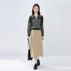 Qiushuiyiren Women's Striped Turn-Down Collar Knit Sweater