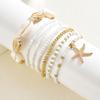 Bohemian rice bead bracelet European and American white shell accessories beach vacation wind stacked hand jewelry women