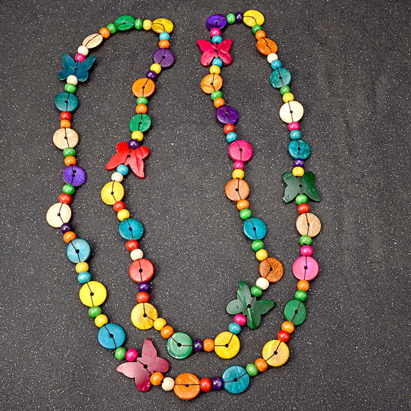 Bohemian Retro Vintage Ethnic Statement Colorful Handmade Beaded Necklace with Unique Charms for Women