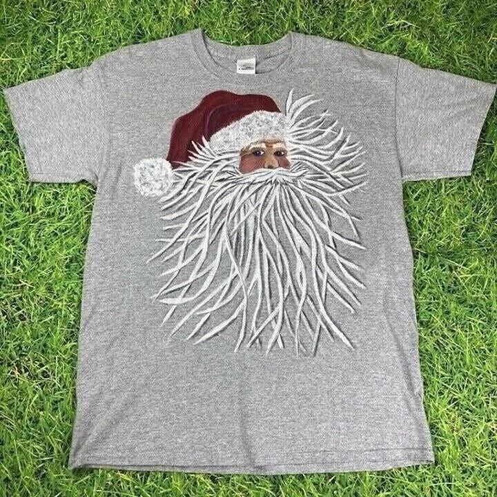 Vintage y2k hand-painted Santa Claus Father Christmas T-Shirt size Medium unisex 2XL