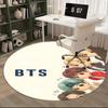BTS K-pop Goods Chair mat Round Rug-Office carpet, Machine Washable, Non-slip, Suitable for Living Rooms, Bedrooms