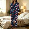Women's Christmas Print Set, Long Sleeve Top and Long Pants Casual Fashion