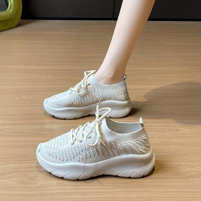 Sommer neue fliegende gewebte Schuhe Sport Damen Mesh atmungsaktiv Studenten Freizeitschuhe flach Laufen