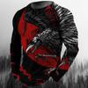 Men's Eagle Graphic Print Casual Long Sleeve T-Shirts Autumn Streetwear 3D Animal Print Hip Hop Tops