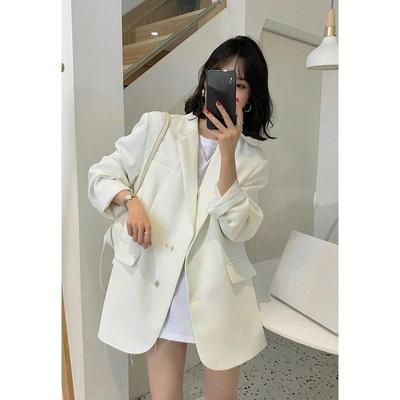 Black Suit Jacket Women's Spring and Autumn Loose Small Suit Suit Top