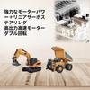 1/64 Scale Mini RC Forklift, 2.4G 10KM/h Fully Proportional Mini RC Transport Vehicle with Controller, Cargo Hook, Forks, and Pallet (Dump Truck)