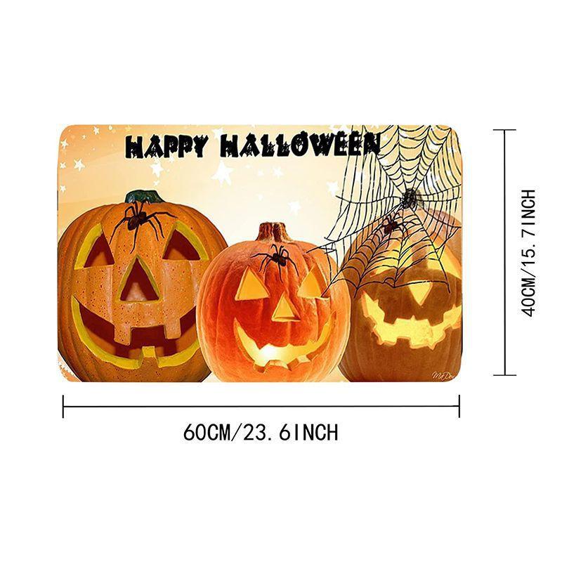 2pcs Halloween Foot Mats Ethnic Festival Decorative Floor Mats Easy To Take Care of Door Mats