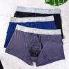 Men's Ice Silk Mesh Boxer Briefs with Scrotum Support and U-Shape Separation