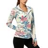 Women's Lightweight Zip-Up Hoodie with Hood and Pockets Hawaiian Print Long Sleeve Sun Protection Jacket for Outdoor Activities