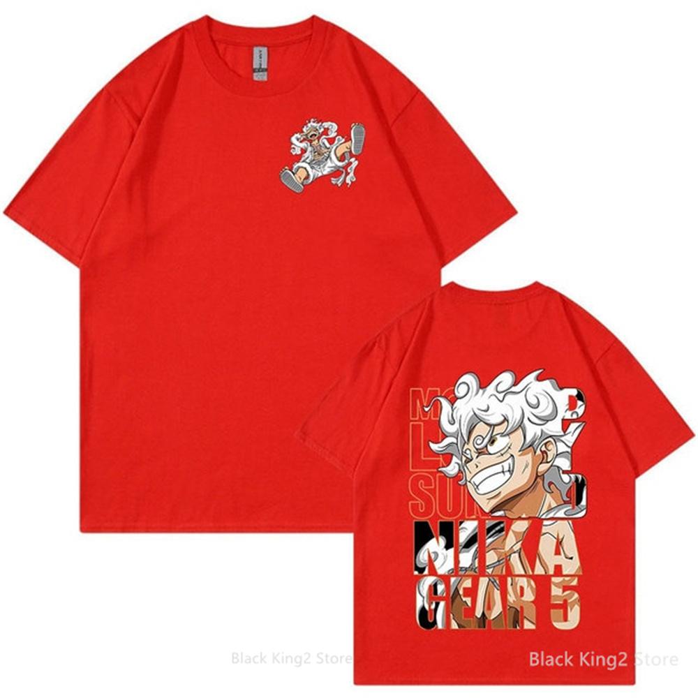 One Piece Unisex's T-Shirt Monkey D.Luffy Sun God Nika Gear 5 Unisexga Graphic T Shirt Cotton Short Sleeve Tops Street  Unisex Clothing Unisex