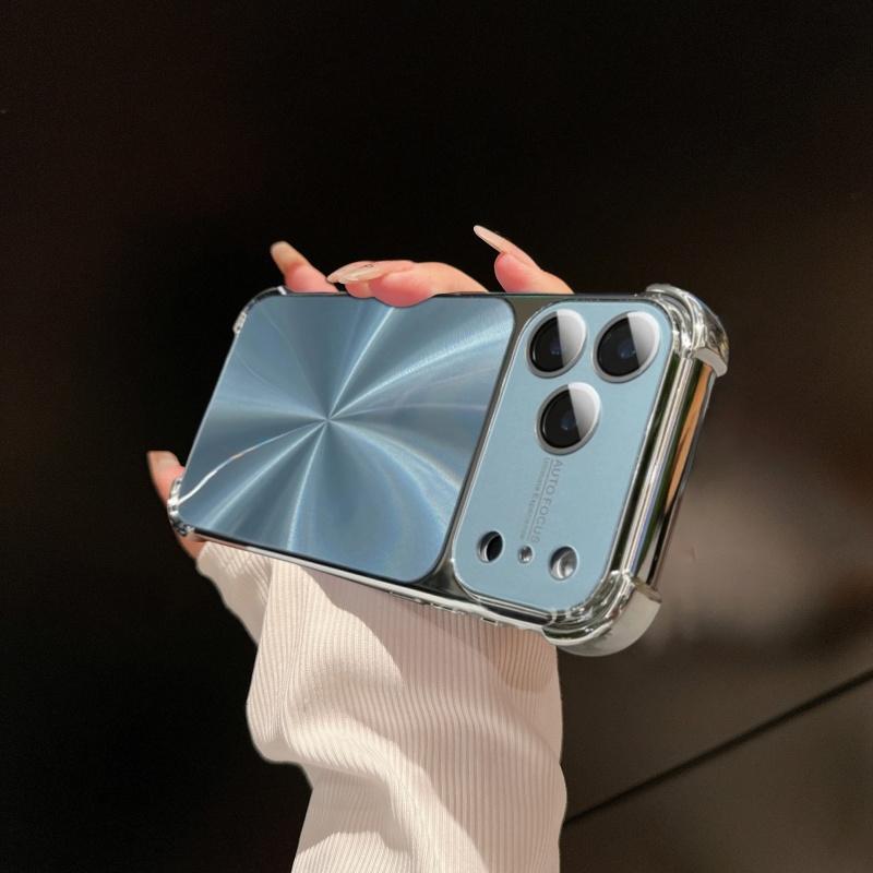 Shockproof Armor Laser Plating Case for iPhone 17 Air 16 15 14 13 Pro Max Plus CD Texture Bumper Camera Glass Soft Cover