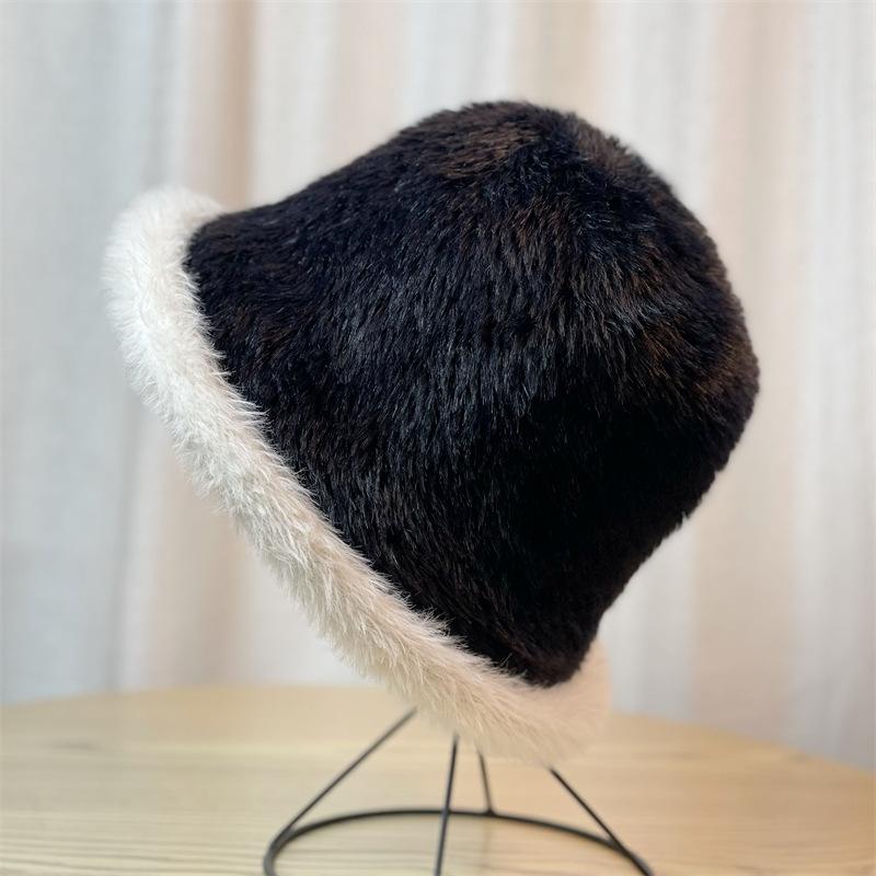 Plush Bucket Hat Women's Autumn and Winter New Casual Bucket Hat Winter Plush Hat