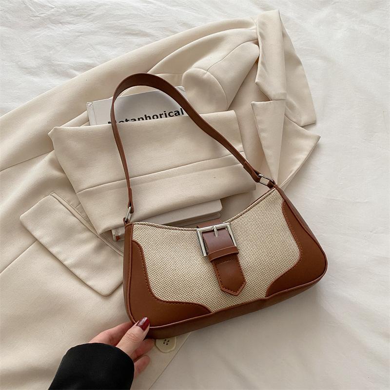 

French niche simple bag 2025 new female popular versatile shoulder crossbody fashion underarm trend small square bag коричневий