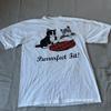 Vintage 90s Joe Boxer Girlfriend Cat Lover Size Large White Unisex T-Shirt
