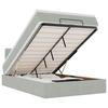Ottoman Bed with Mattress & LEDs Light Grey 120x190 cm Velvet