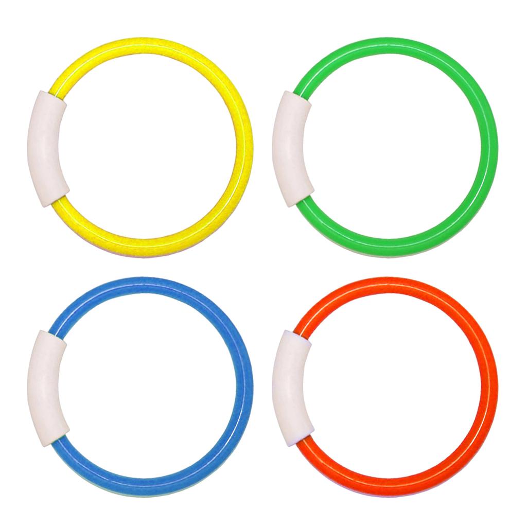 4pcs Underwater Pool Diving Toy Set For Kids Adult Colorful Dive Rings Toy For Swimming Training Fun Water Activity