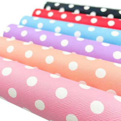 Stippen Candy Kleur PVC Vinyl PU Leerachtig Naaidoek Kunstleer DIY Ambacht Broche Strik Oorbellen Maken Materiaal Rol