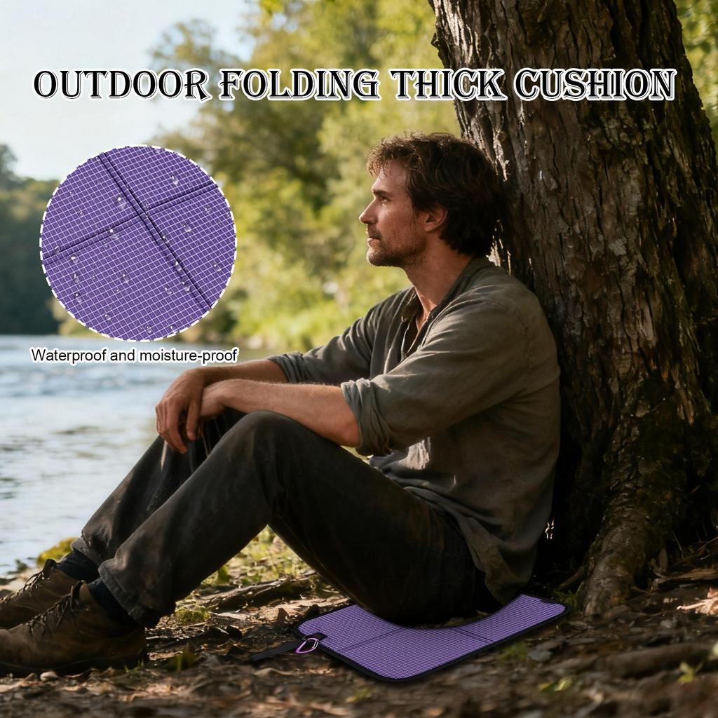 Stadium Seat Pad Waterproof Chair Mat With Carabiner Clip Foldable Seat Cushion For Picnic Camping Airplane Travel Sports Event