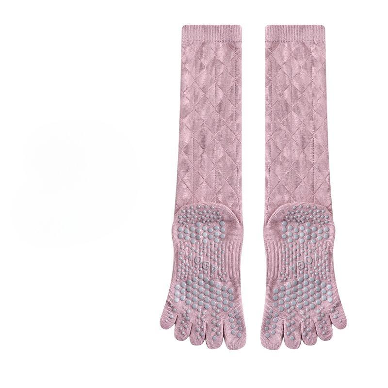 Fashion Sports Five Finger Yoga Socks Women Anti Slip Sweat Absorption Long Tube Stockings Pilates Sports Fitness Pressure Socks