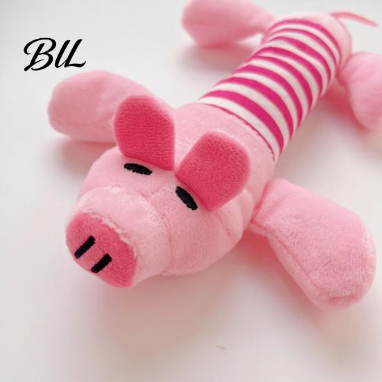 Interactive Dog Toy Plush Animal Squeaky Pig Duck Elephant Chew Pet Hunting Instinct Cute Stuffed Teething for Dogs Puppies Biting Tug-of-War