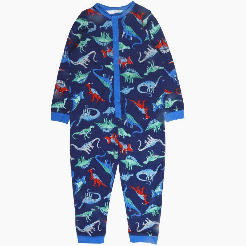 Cotton Spring and Autumn Hidden Hook Foot Uncovered One-Piece Pajamas