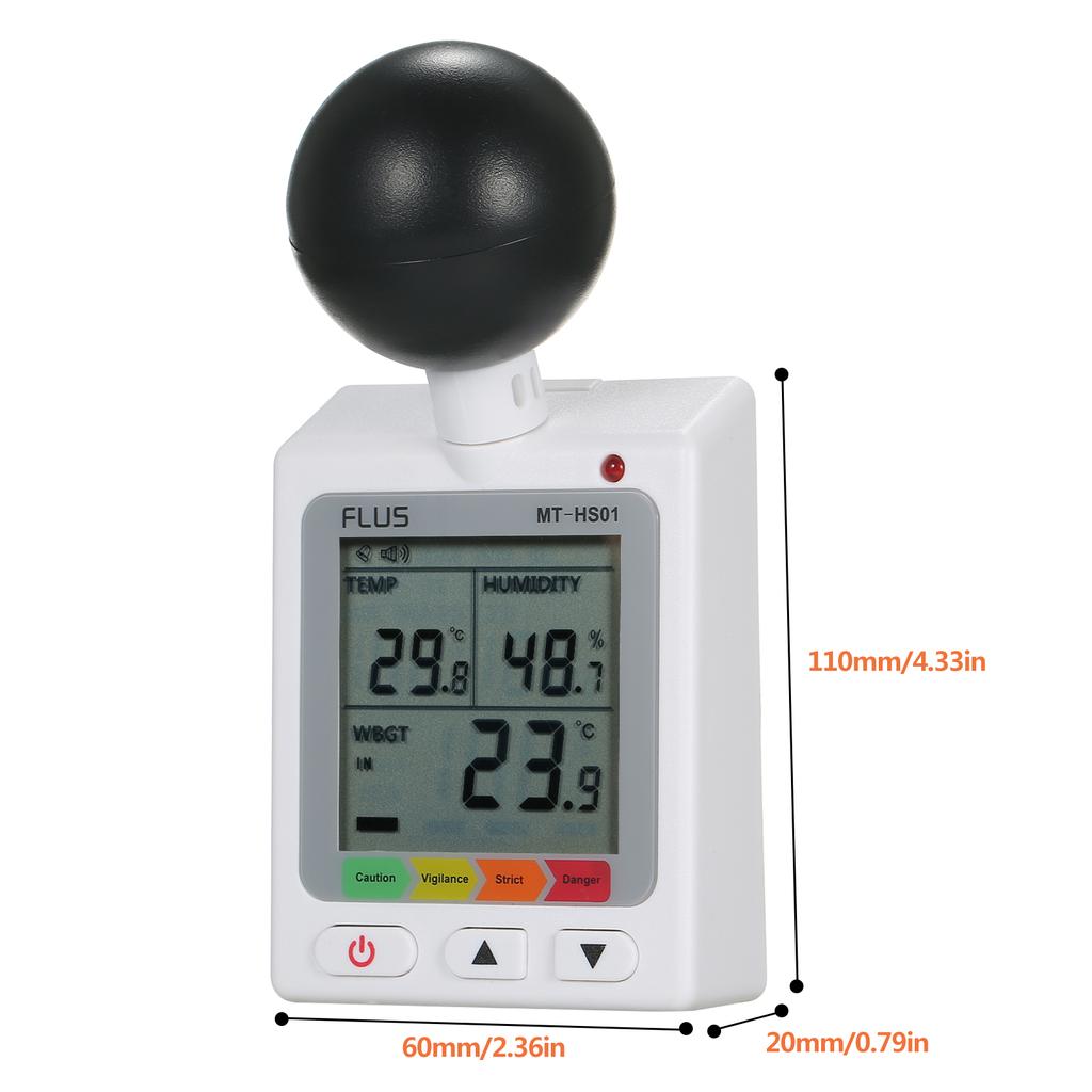 WBGT + HI Heat Index Checker Stress Meter Υγρασίας θερμοκρασίας υδρογείου αέρα