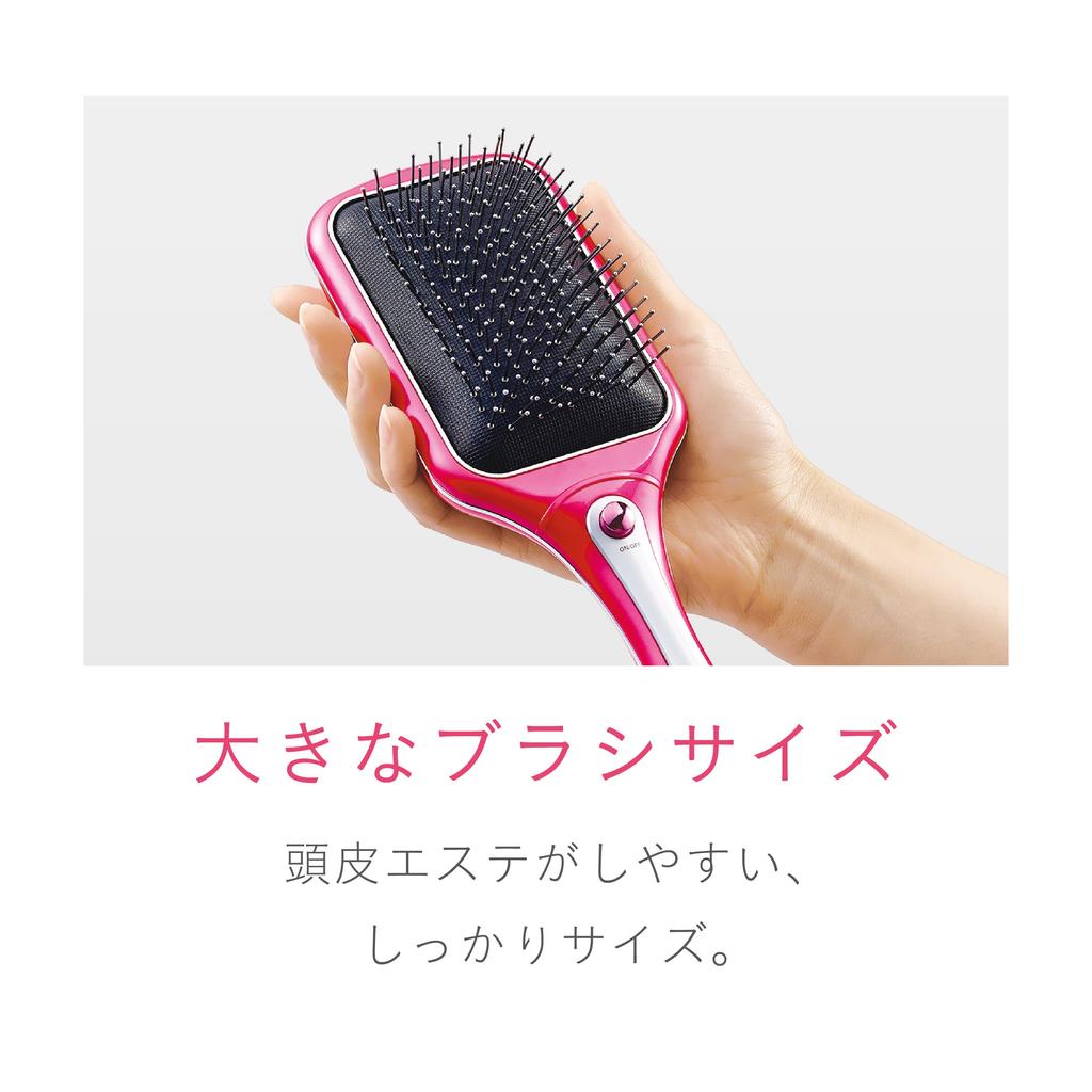 Koizumi Reset Brush Paddle Type Sonic Vibration Magnetic Battery Operated Vivid Pink KBE-2811/VP