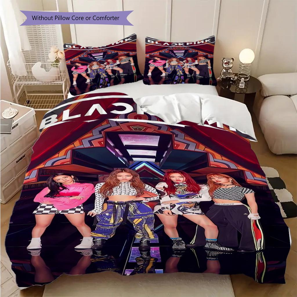 Vibrant Fashion Fusion Three-piece set (1 * duvet cover + 2 * pillowcase, without core) 2D Flat Bedding set Christmas birthday gift