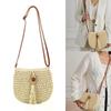 Handwoven Straw Crossbody Bag, Women's Vacation Beach Shoulder Purse