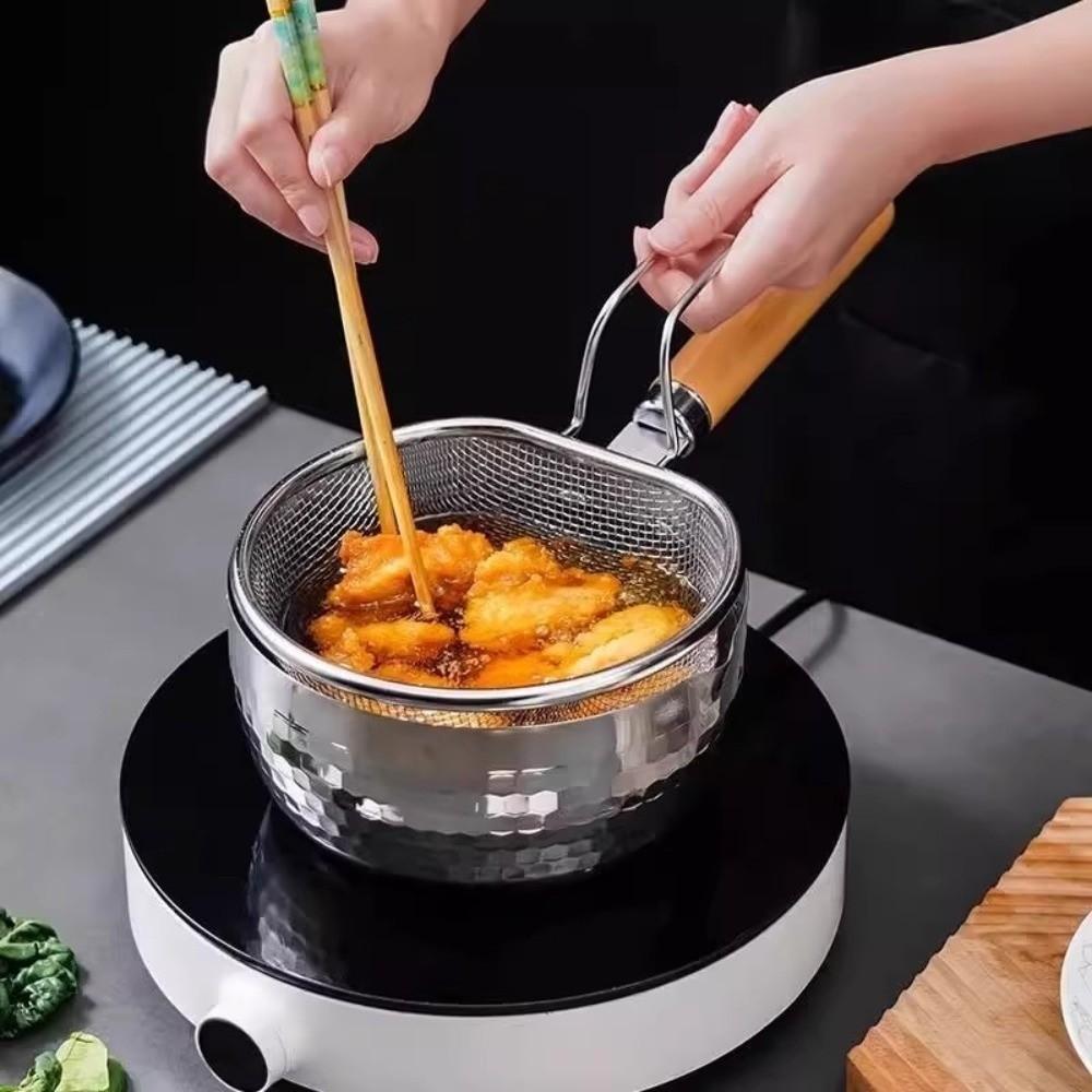 Cooking Utensils Frying Filter Basket Long Handle Hot Pot Strainer Pasta Boil Basket Stainless Steel Food Noodle Strainer