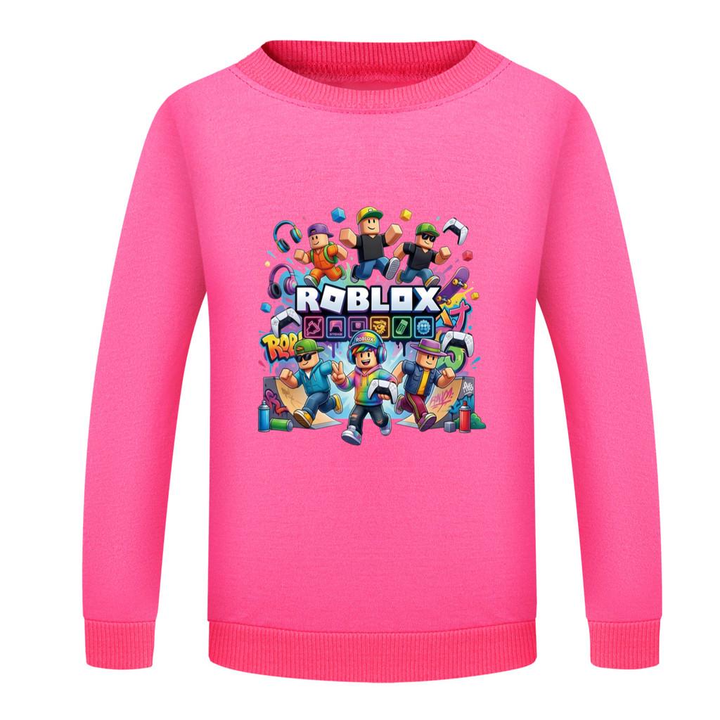 5573 Boys Girls Roblox Game Printed Round Neck Long Sleeves Sweatshirt Top