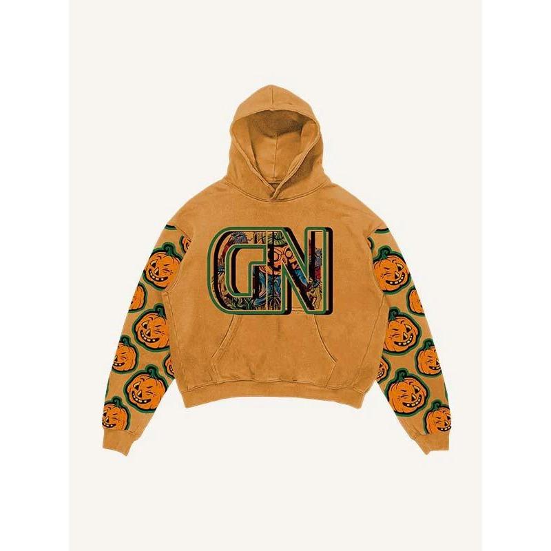 Gorąca Wyprzedaż Halloween Dynia Czaszka Nadruk Bluza Męska Moda Markowa Bluza z Kapturem