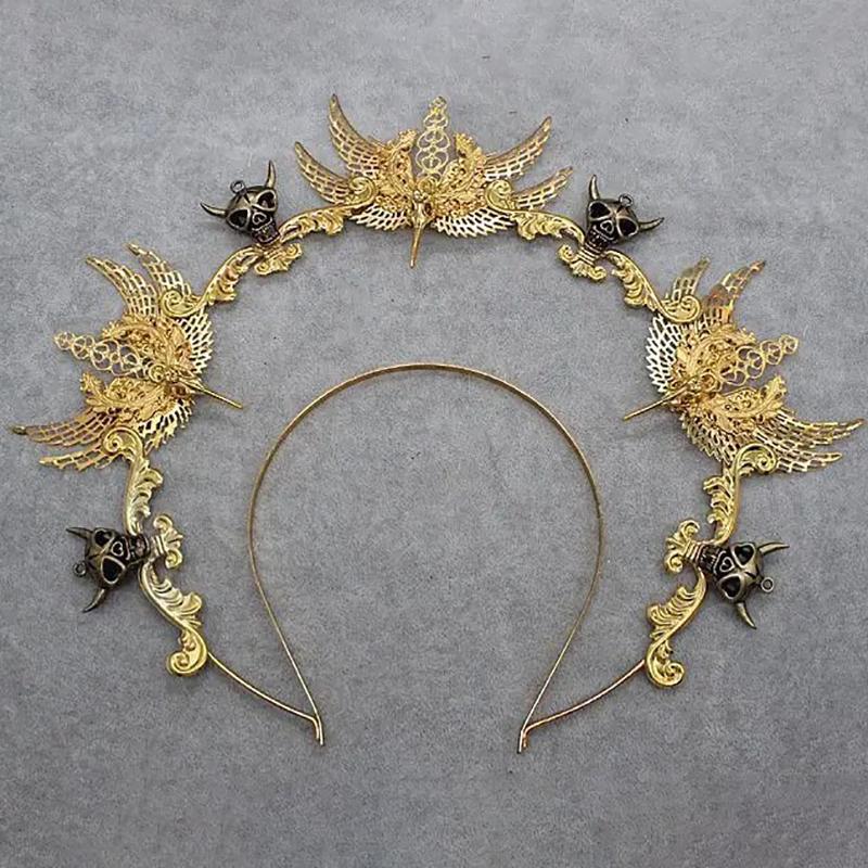 Gothic Lolita Rose Spiked Crown Headpiece Punk Baroque KC Punk Cosplay Costume Hair Accessories Sun Goddess Halo Headband