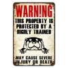 Warning This Property Is Protect By Labradoodle Dog Tin Sign Vintage Farm Decor Art Pet Lover Tin Metal Sign