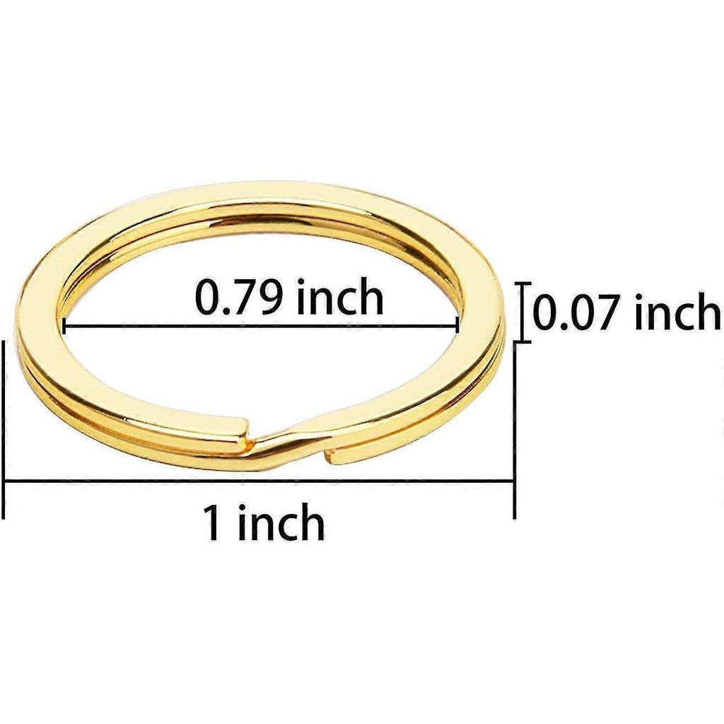 100pack Flat Key Rings Metal Split Ring For Keys Organizations, Jewelry Making, 1inch - DD