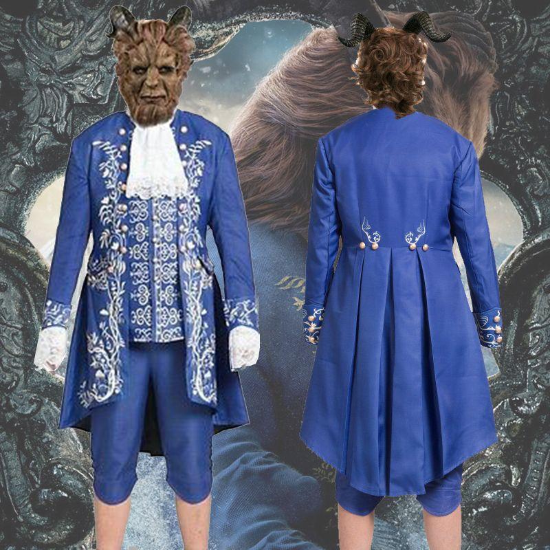 Exquisite Beauty And The Beast Costume Adult Cosplay Prince Adam Clothes Set For Halloween Parties