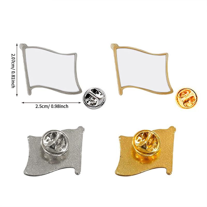 5Pcs Sublimation Blank Pins DIY Button Badge Sublimation Blank Base Pins Sublimation Blanks Flag Pin DIY Craft Jewellery Making