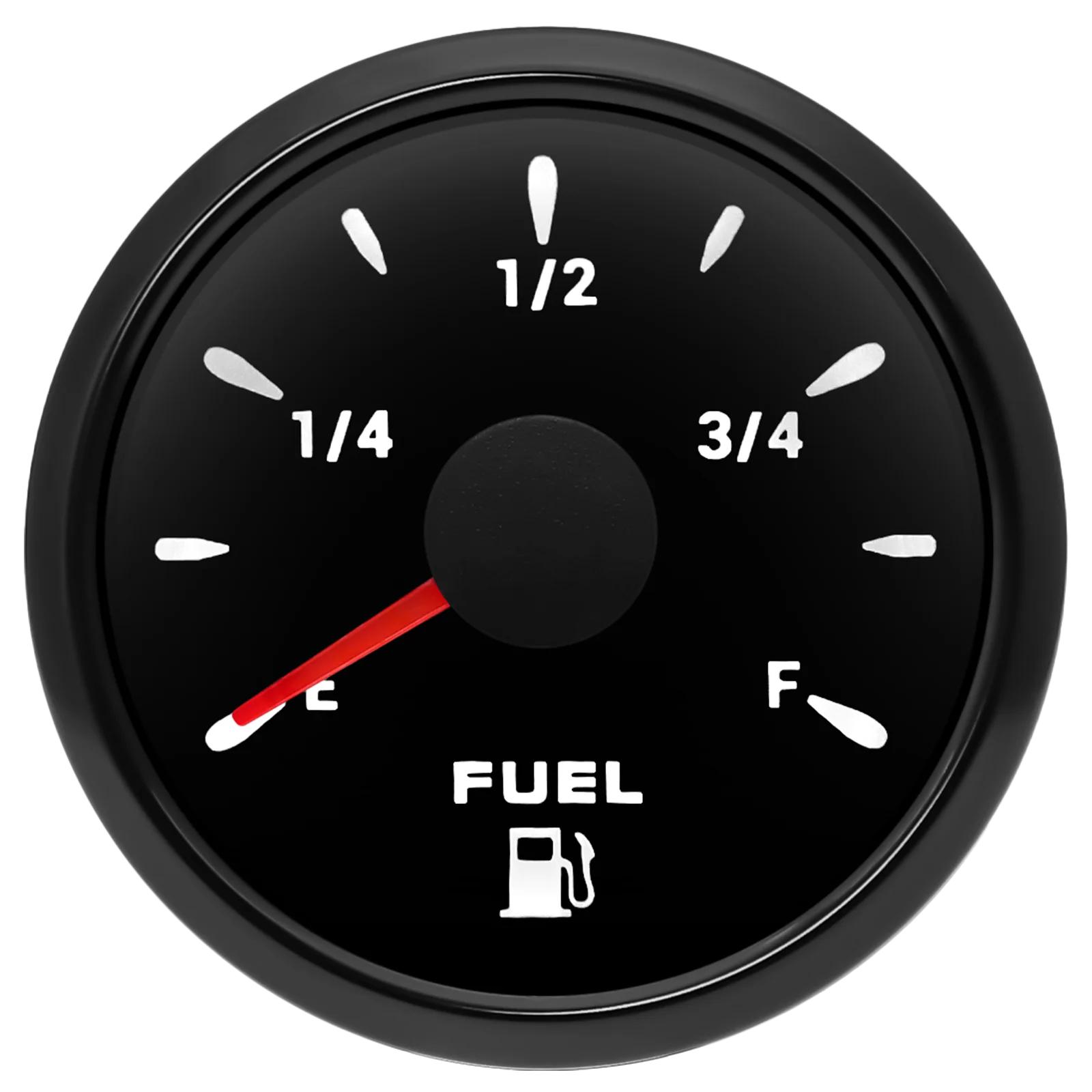 52mm Marine Boat Fuel Level Gauge 7-color backlight Digital pointer Fuel Gauge+100-500mm Fuel level sensor Digital car gauge Only Gauge-BN