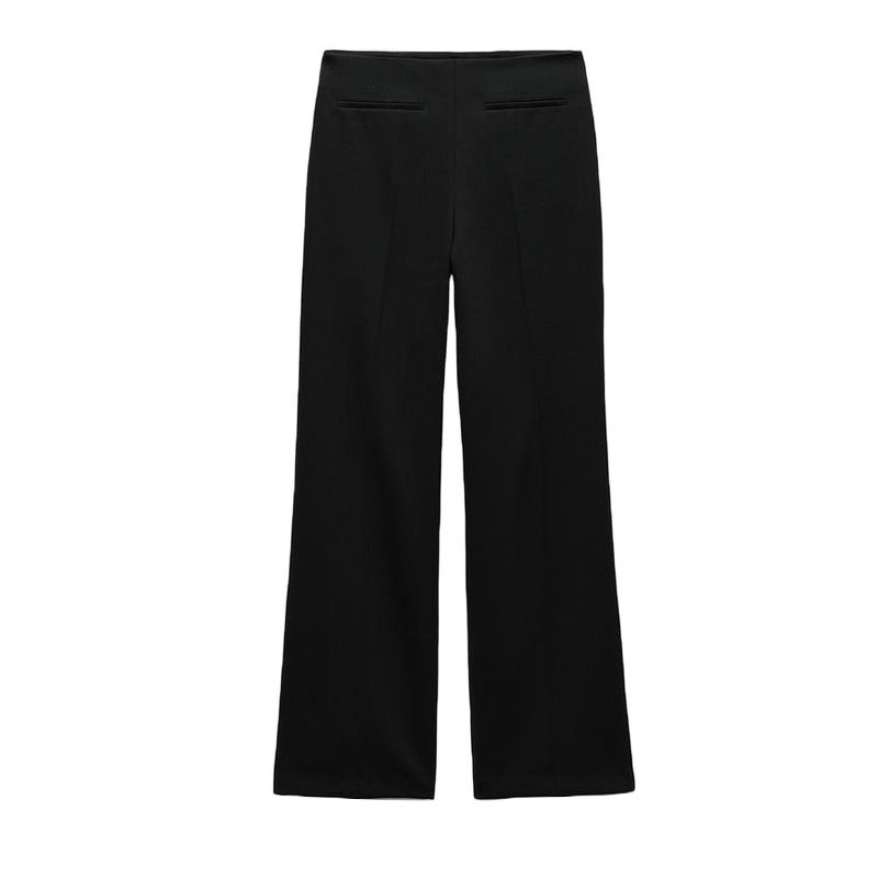 

Spring New Straight Suit Pants Commute Leisure Black Slimming Pocket Decoration Flared Pants 8550187 Black L