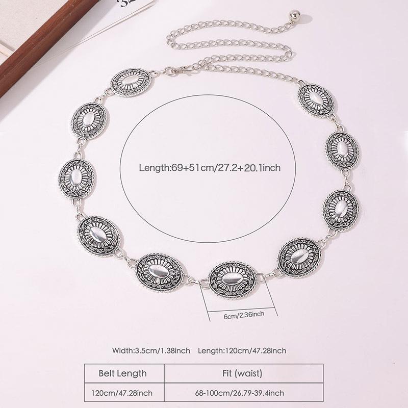 Waist Chain Accessories High-end Fashion Retro Women's Belt Engraved Light Luxury Women's Waist Chain Exquisite Decorative Waist Chain