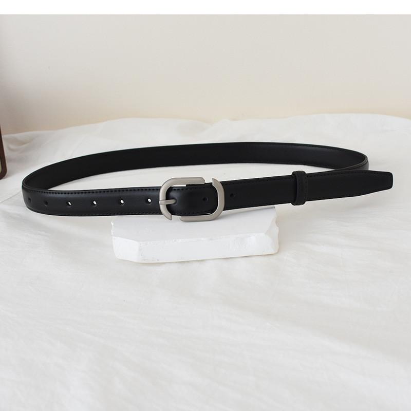 

Stylish Minimalist Women s Leather Belt With Sleek Silver Buckle Perfect For Everyday Wear 95cm
