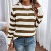 Sweaters For Women  R-neck Striped Cute Color Block Fall Winter Knitted Pullover Tops