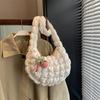 Ruched Solid Shoulder Bag Plaid Quilted Satchel Bags Fashion Crossbody Bag  Women