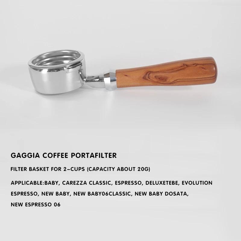 Coffee Portafilter 58mm Bottomless Filter Holder For Gaggia Classic Solid Wood Handle Barista Tools Espresso Machine Accessories