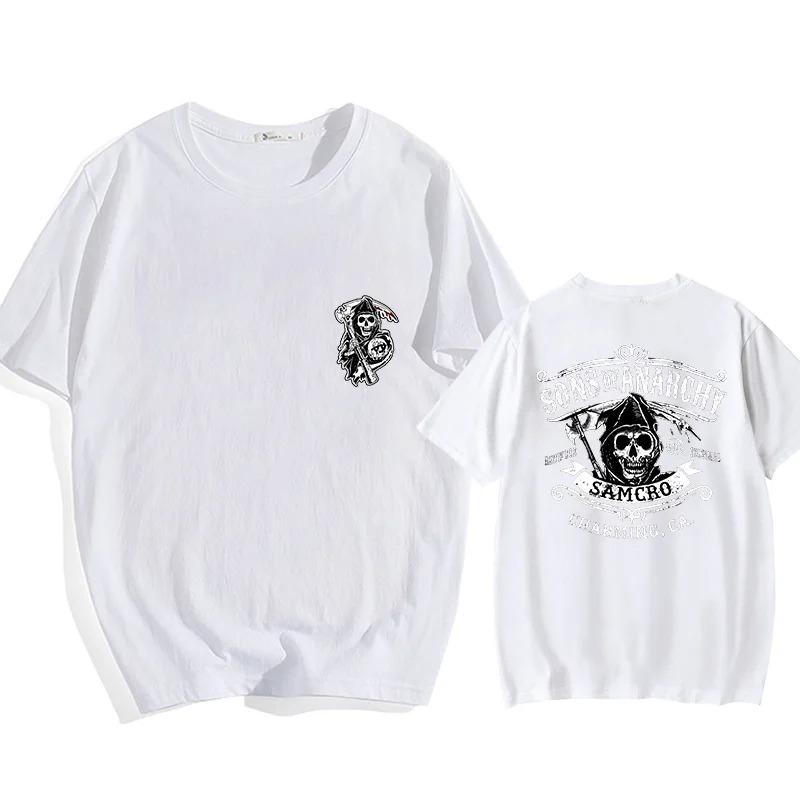 Hot Sale SAMCRO Theme Sons of Anarchy Graphic Print T-shirt Man Women Short Sleeved Loose Summer New Tee Cotton Soft Comfortable Casual Oversized Top
