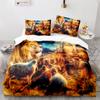 Lion Duvet Cover Set 3D Print Wild Animal Under Sunshine King Queen Size For Teens Kids Bedding Set Polyester Comforter Cover